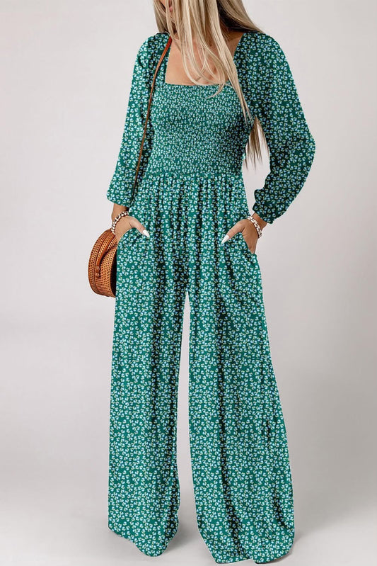 Green Floral Jumpsuit