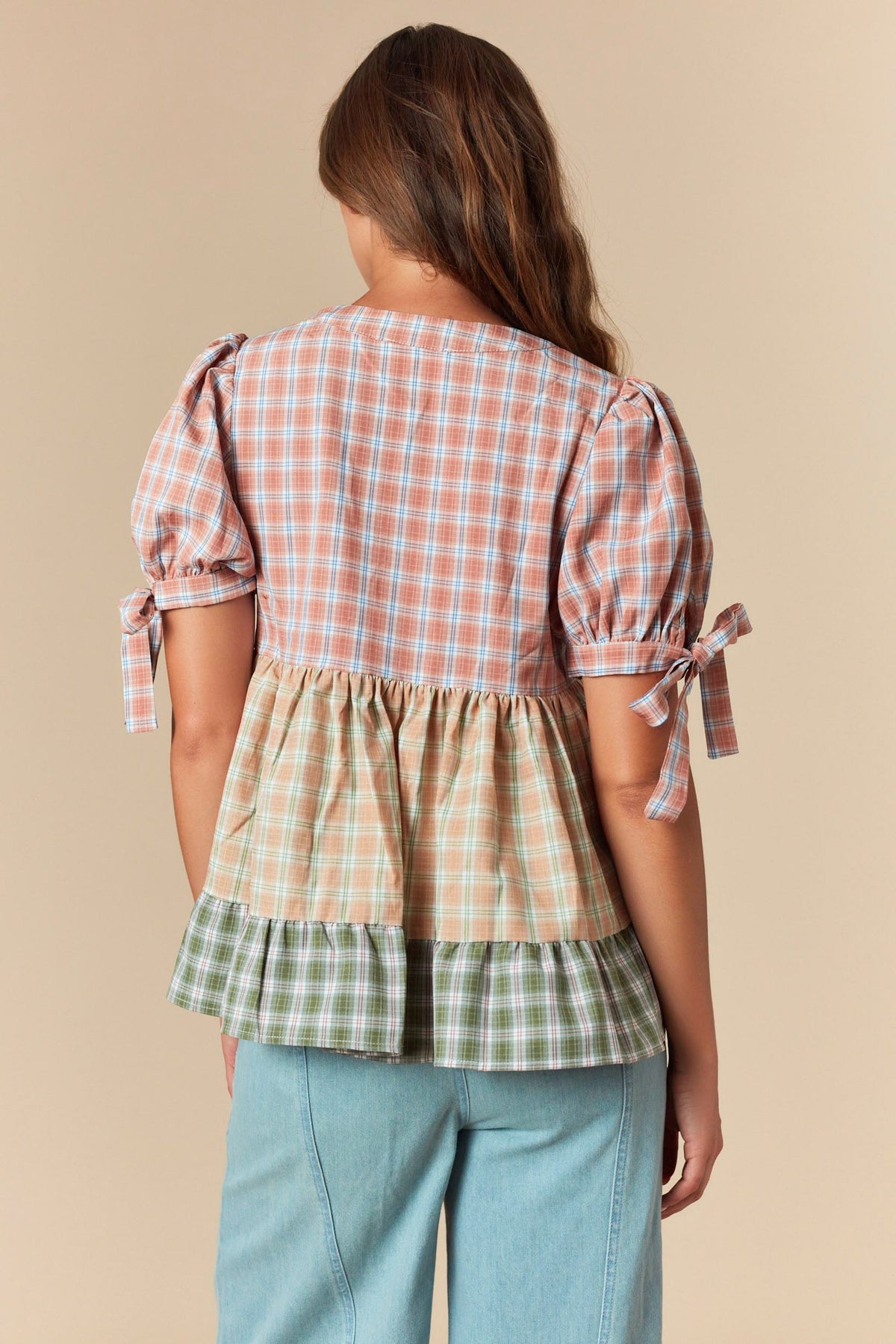 Mauve/Mustard Plaid Top