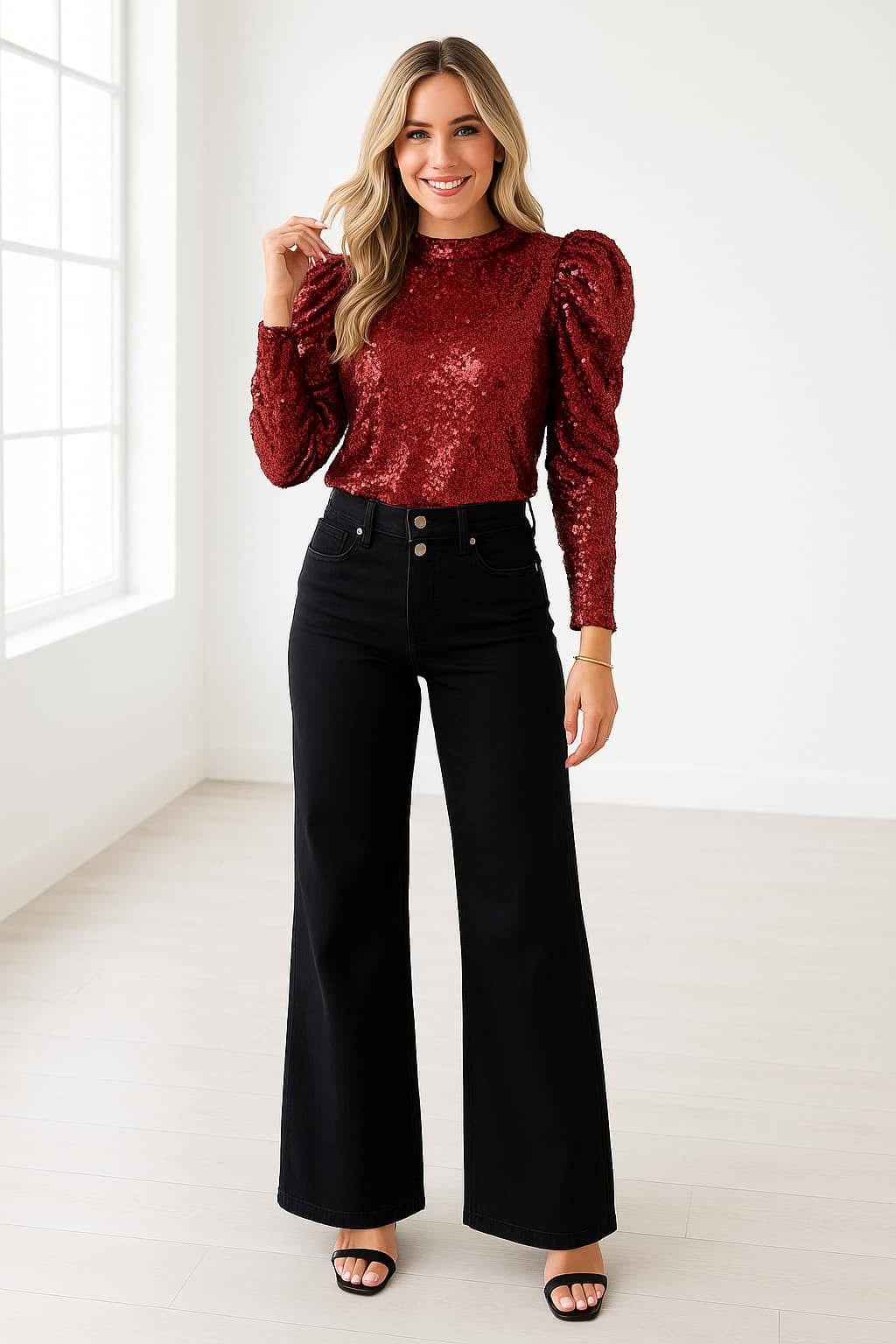 Black High Waist Flares RTS