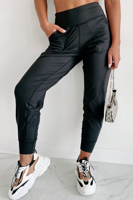Black Casual Fall Joggers FB
