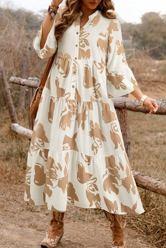 Khaki Floral Plus Size Dress August.