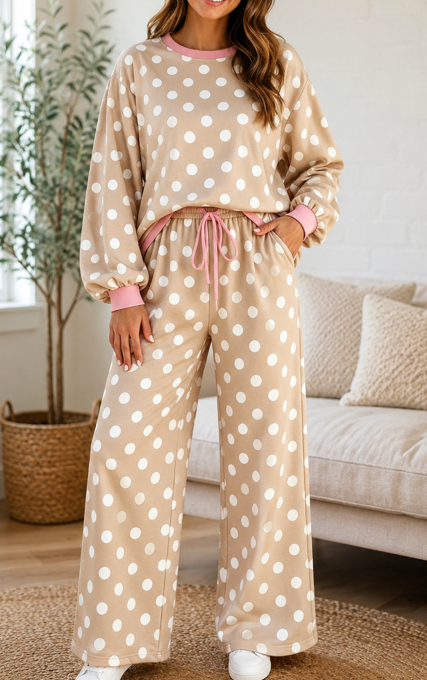 Khaki Polka Dot Set RTS