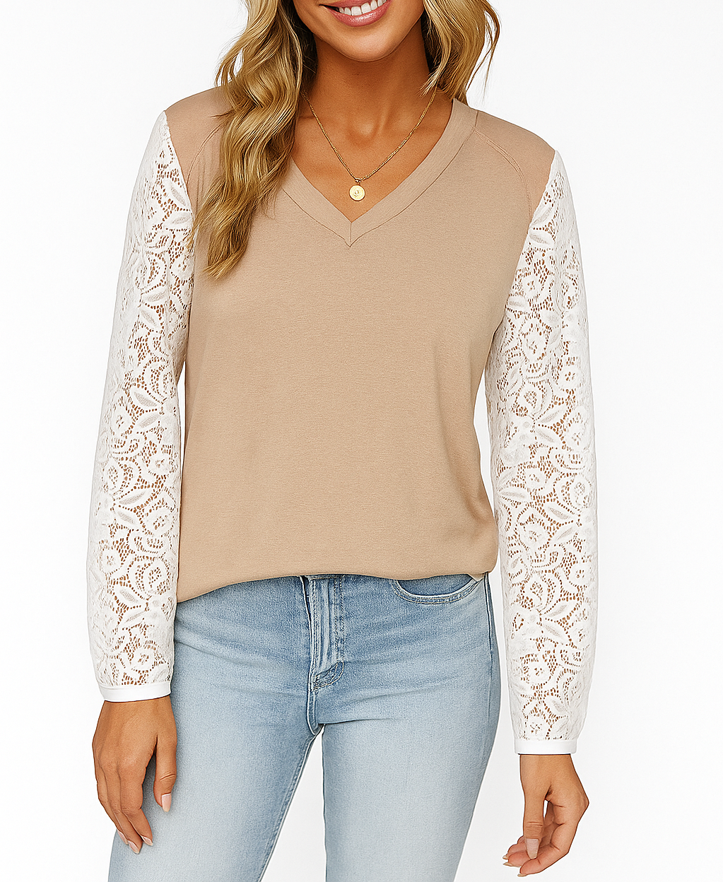 Lace Sleeve Top FB