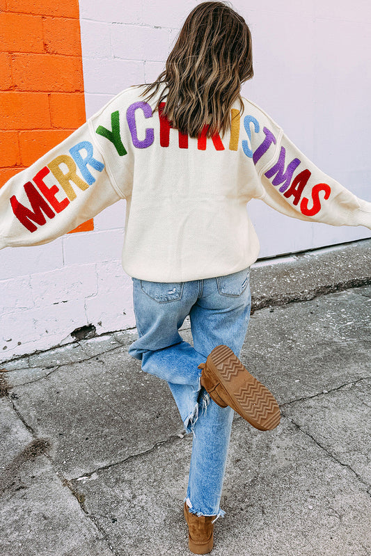 Merry Christmas Chenille Graphic Sweater LT