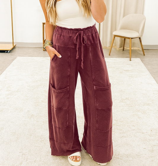 Mineral Wash Raw Hem Pants *MULTIPLE COLORS* LT