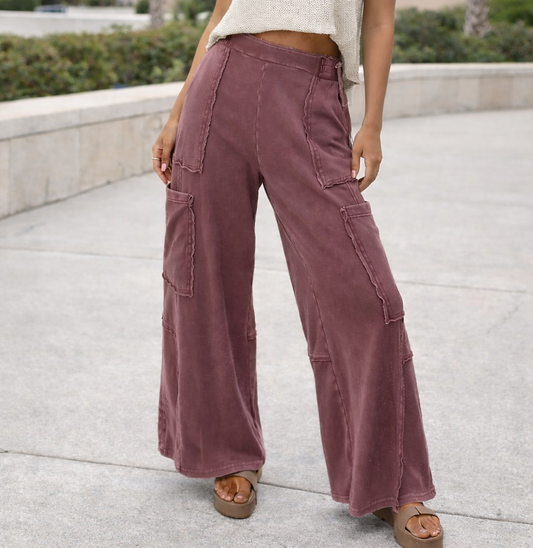 Mineral Wash Red Cargo Sweatpants LT