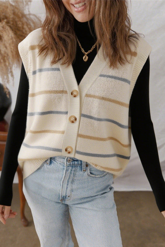 Multicolor Striped Sweater Vest LT