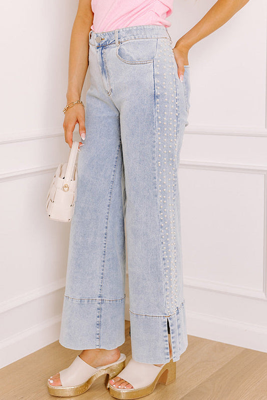 Pearl Split Wide Leg Jeans FB