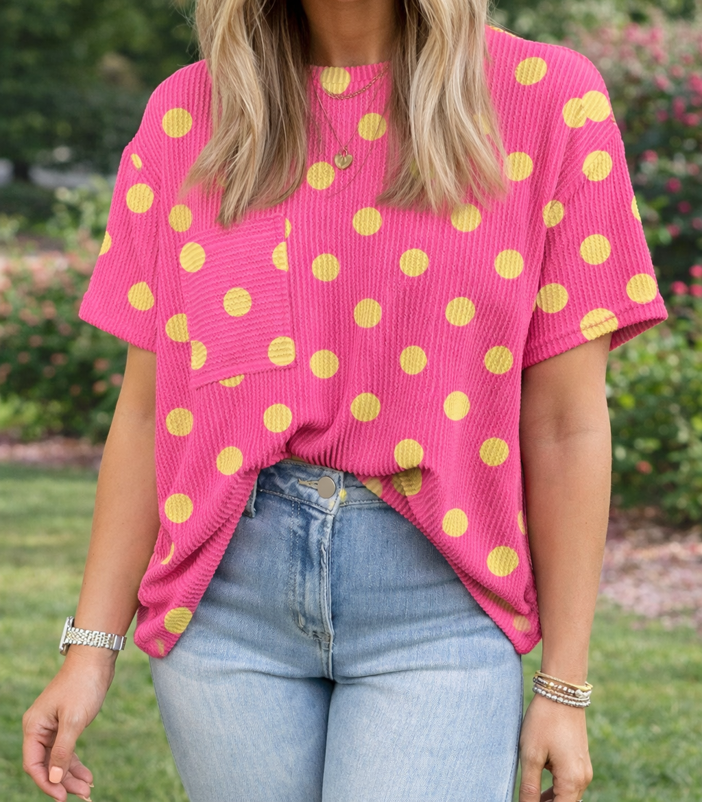 Polka Dot Jacquard Top
