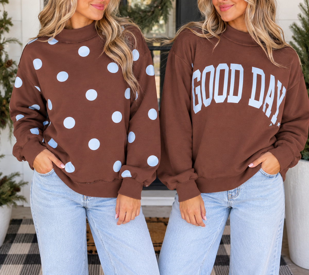 Polka Dot/Good Day Reversible Sweatshirt