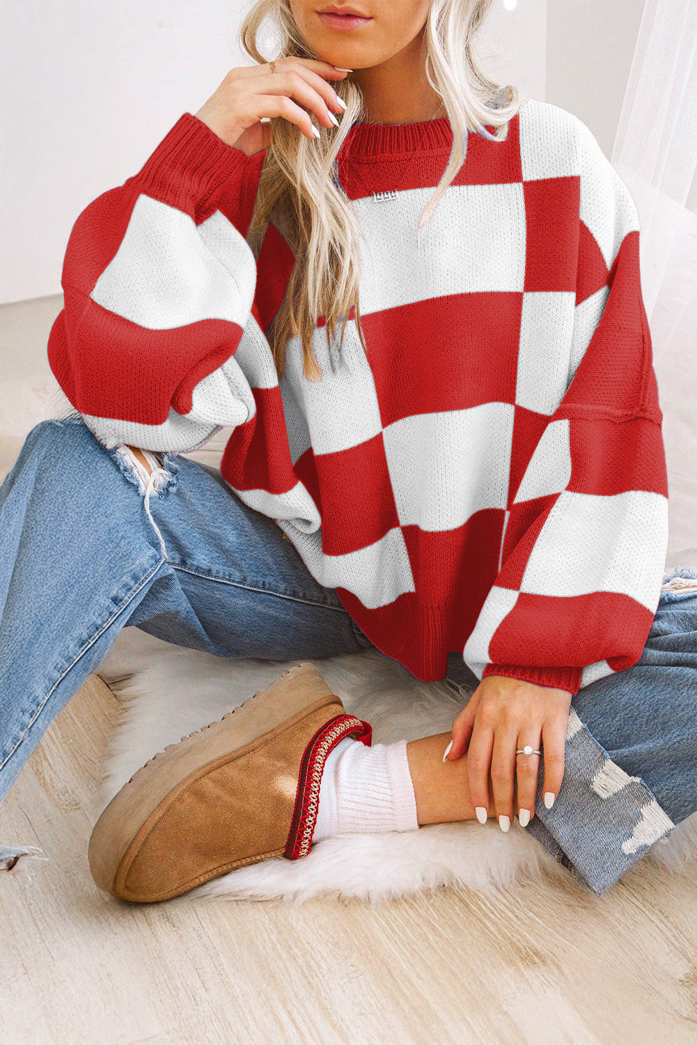 Checkered Sweater FB