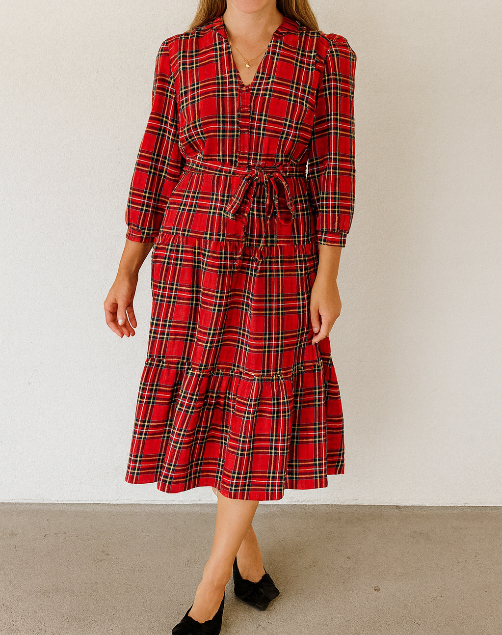 Red Christmas Plaid Dress LT