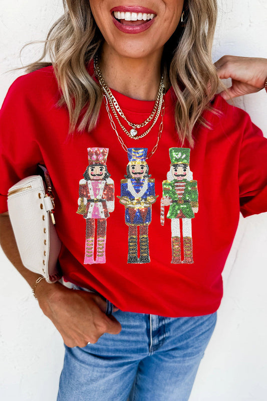Red Sequin Nutcracker Shirt FB