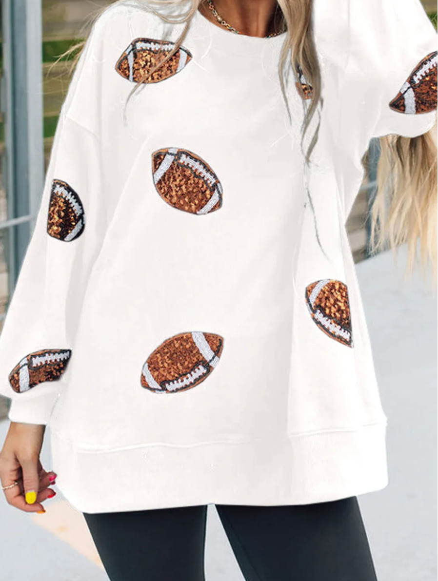 SEQUIN FOOTBALL SWEATSHIRT RTS