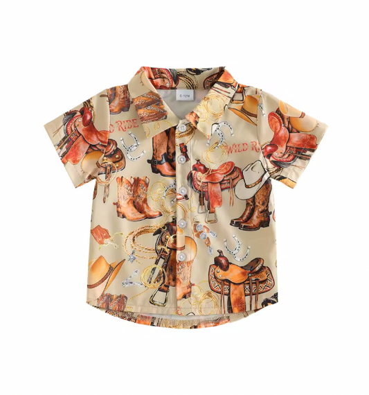 Wild Ride Cowboy Collared Shirt