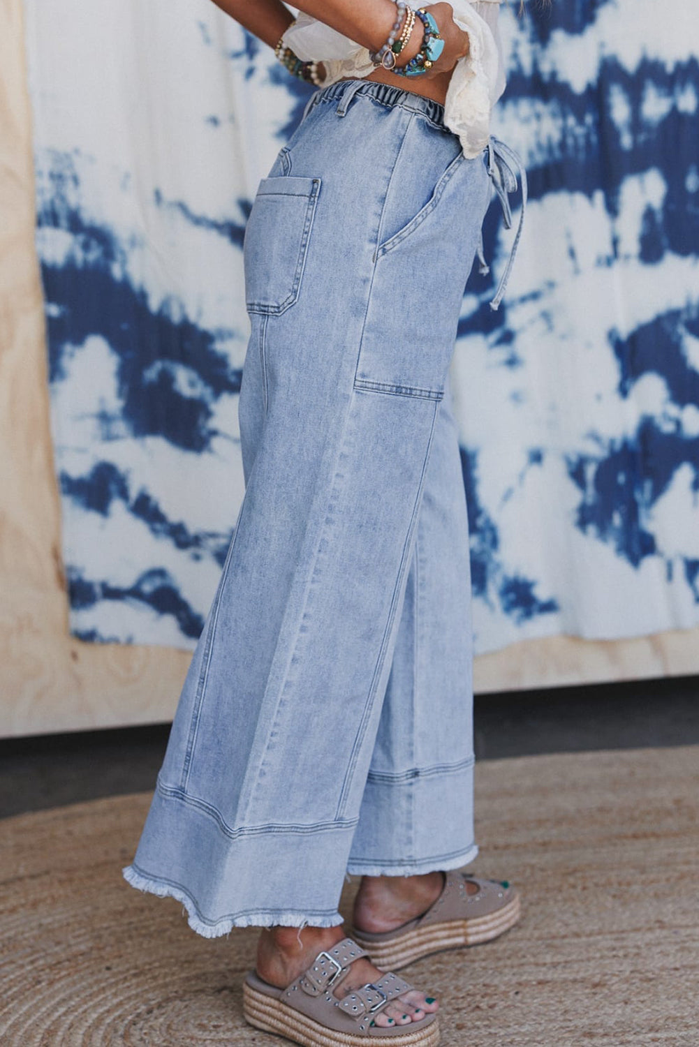 Seam Detail Raw Hem Pants LT