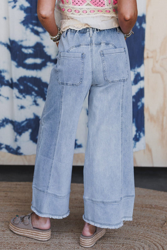 Seam Detail Raw Hem Pants LT