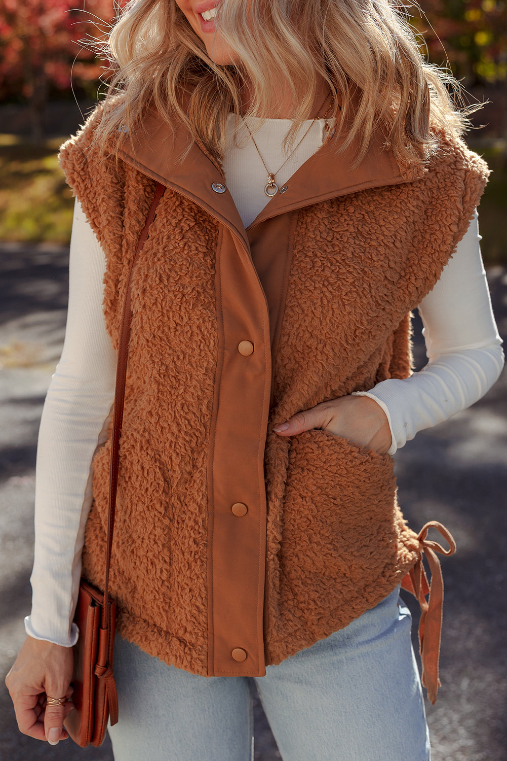 Snap Button Fall Vest FB