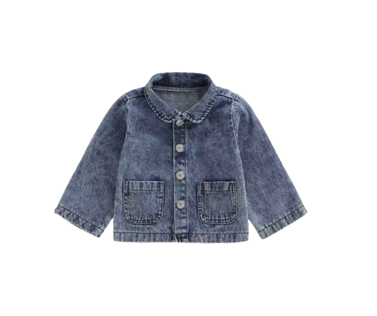 Collared Button Denim Jacket