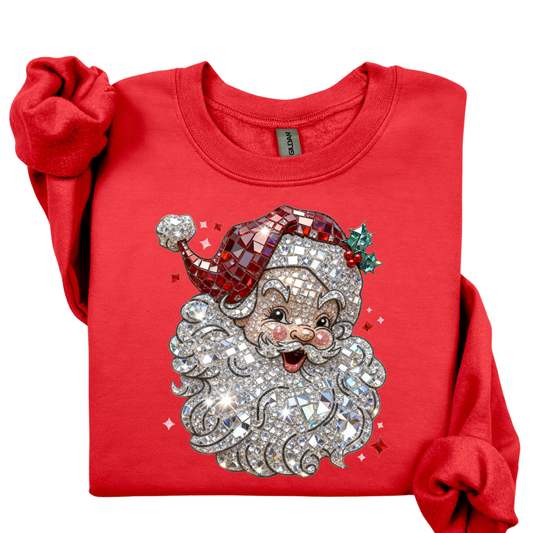 Santa--Faux Rhinestone Sweatshirt.