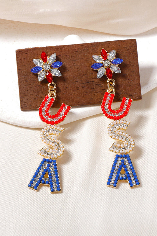 USA Rhinestone Earrings