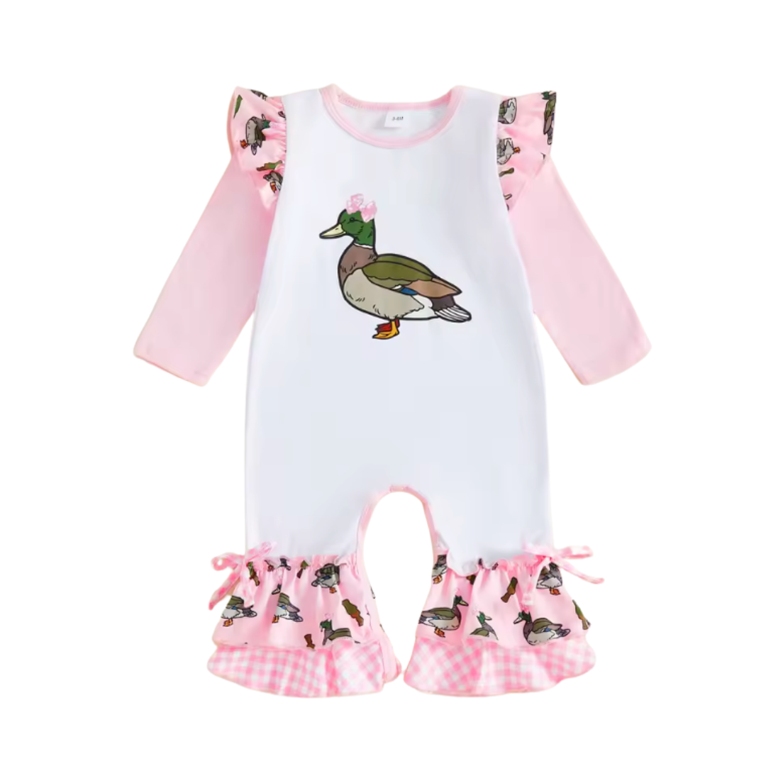 Pink Mallard Bow Ruffle Jumper