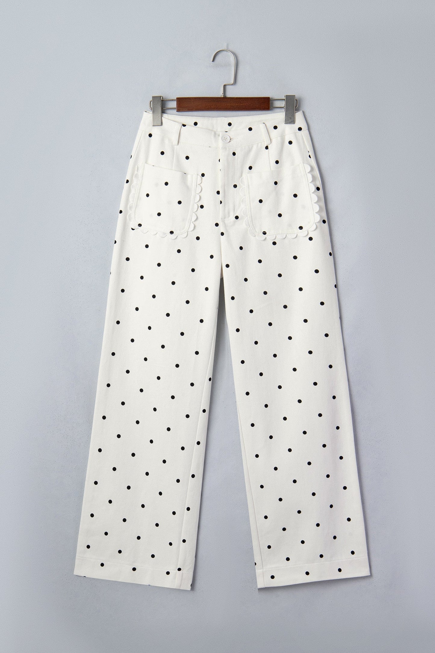 Polka Dot Scalloped Jeans