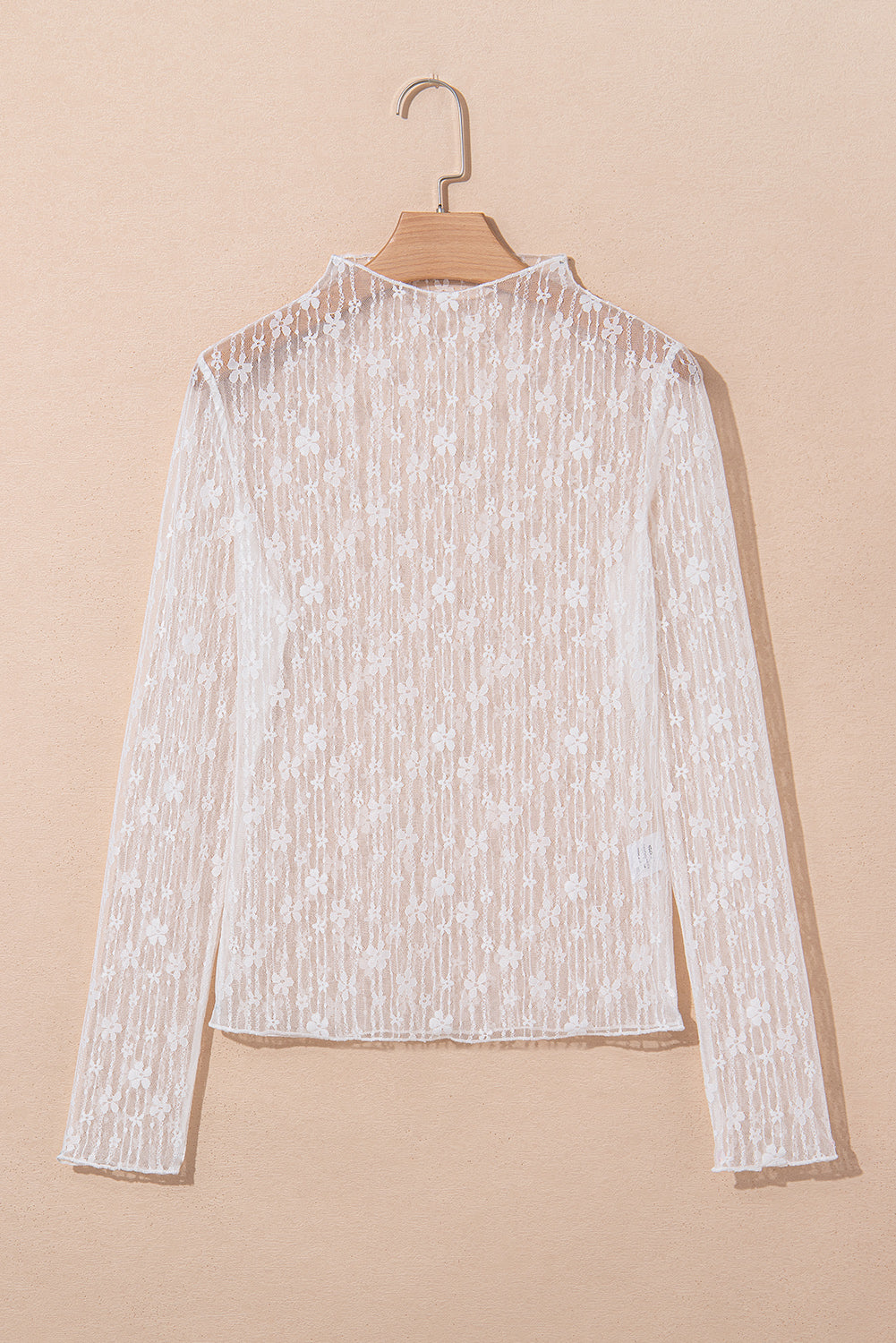 White Sheer Floral Lace Top FB