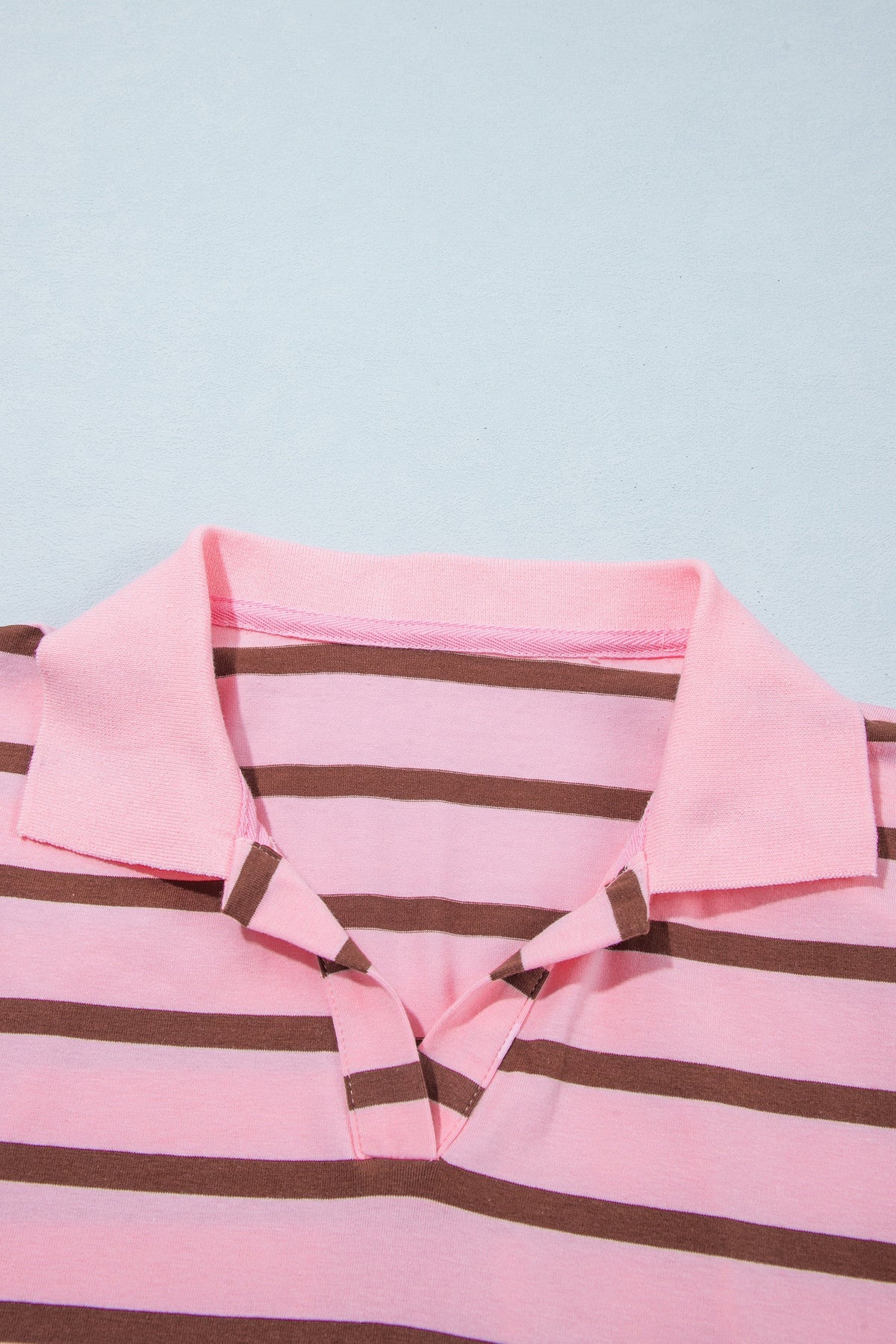 Pink Stripe Collar Top
