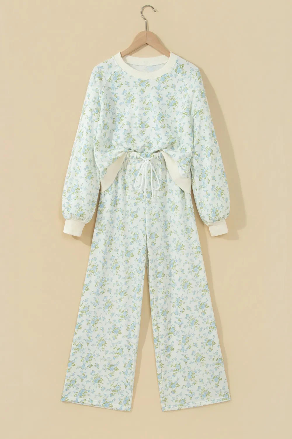 Blue Floral Drawstring Set
