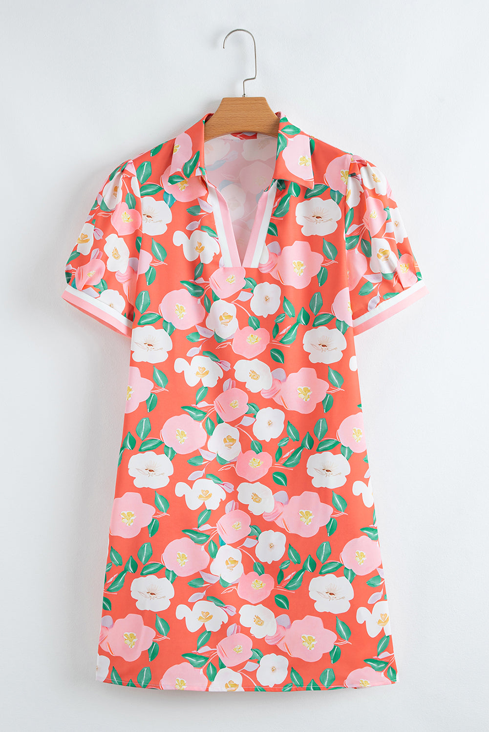 Floral Contrast Trim T-Shirt Dress RTS
