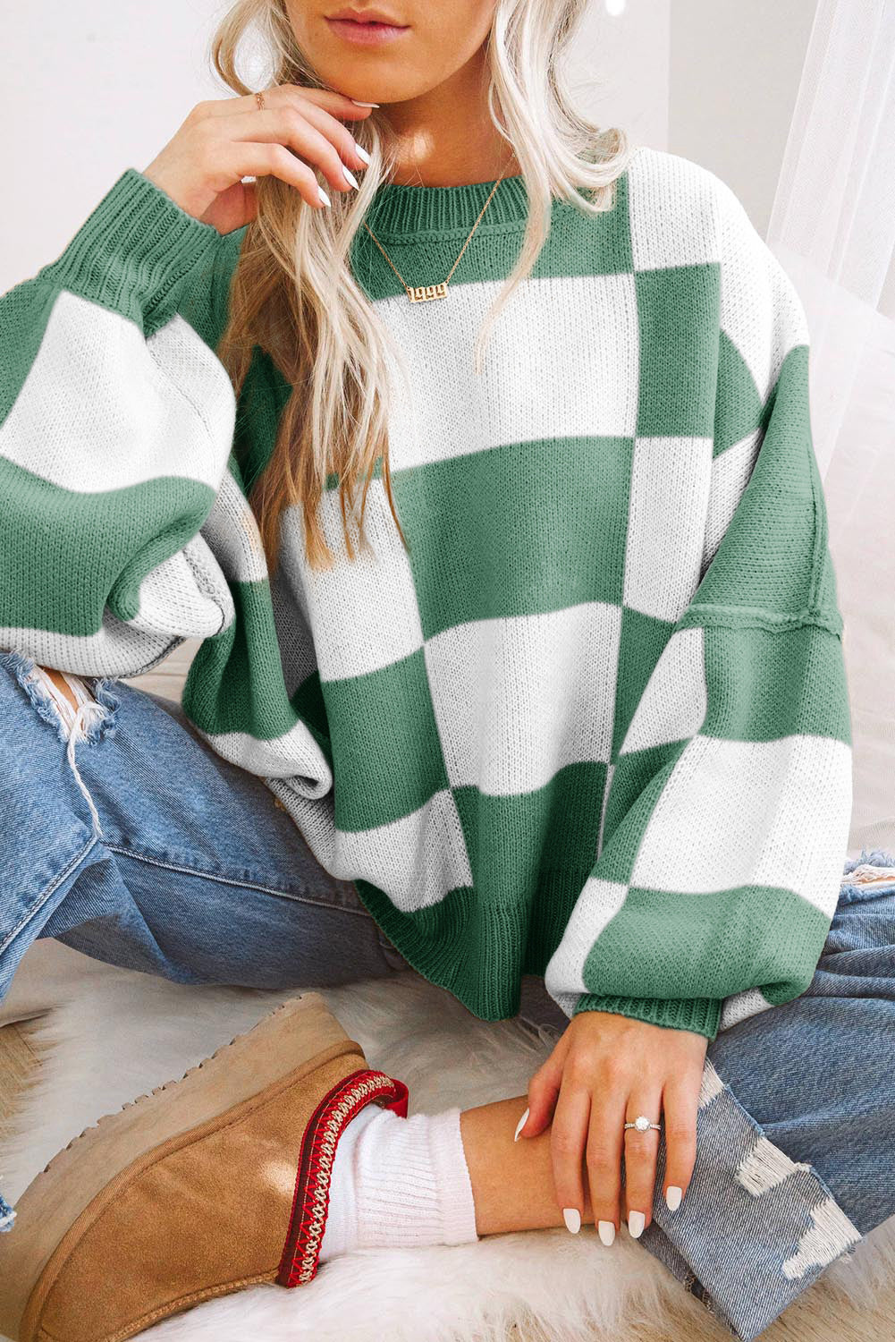 Checkered Sweater FB