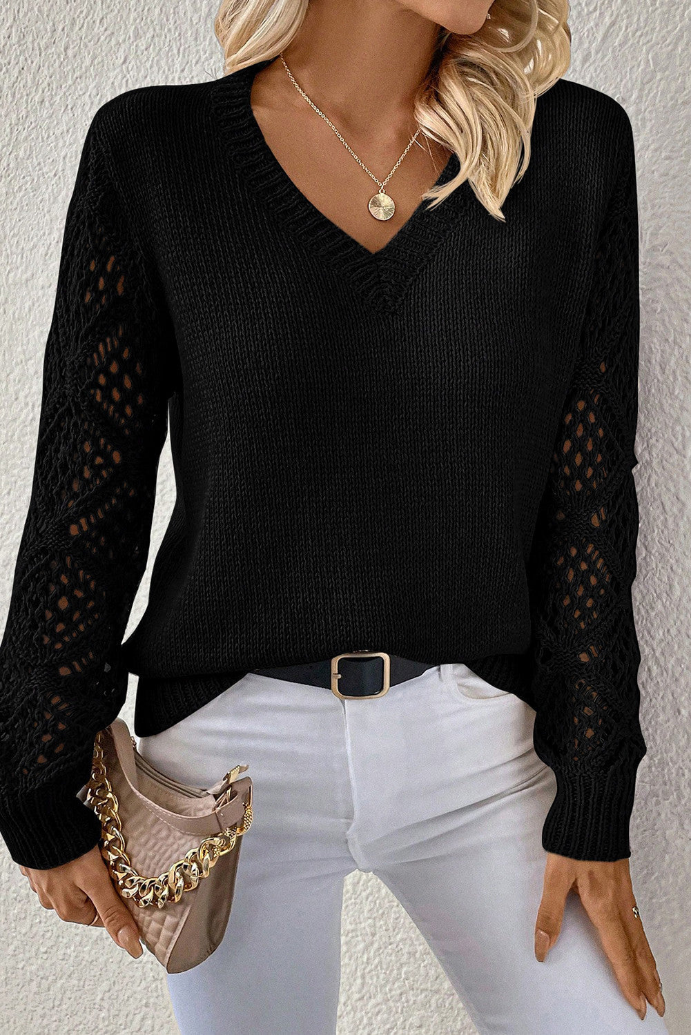 Knit Sleeve Sweater FB